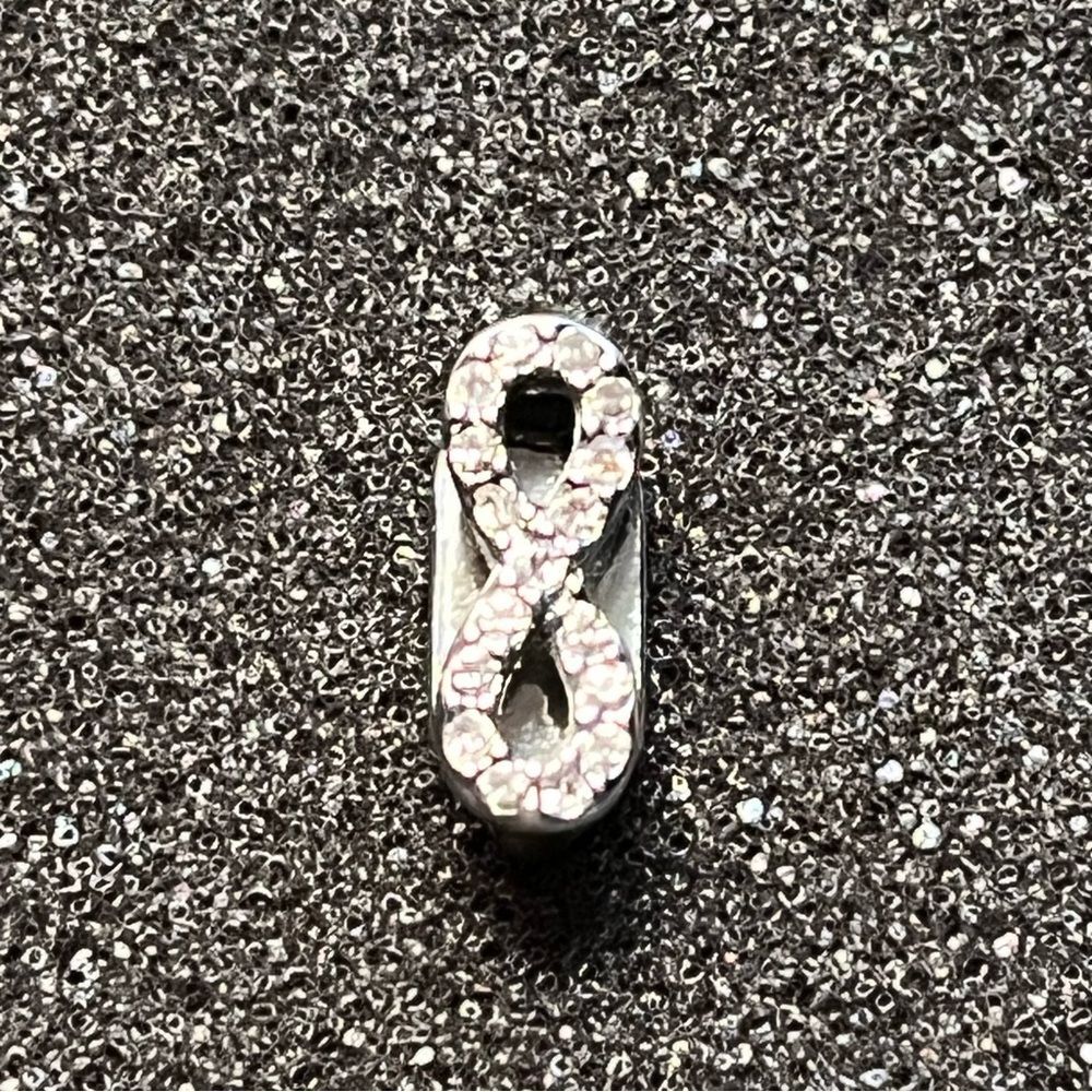 KEEP Collective Stella & Dot Silver Pave Infinity Slider Charm RETIRED